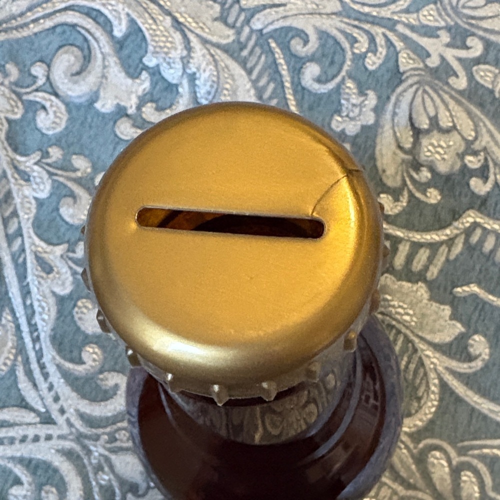 NHL Edmonton Oilers Brown Bottle with Gold Cap Coin Bank - Picture 4 of 7